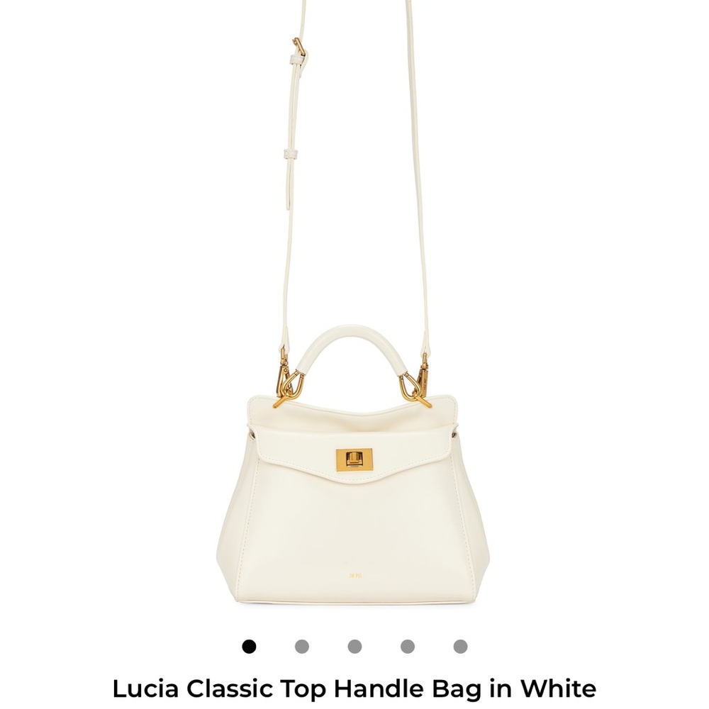 JW PEI White Crossbody Bag with Gold Accents